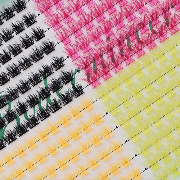 336 Clusters D Curl 10-12-14-16mm Mixed Color Black+Orange+Rose+Yellow Colorful - Picture 2 of 8